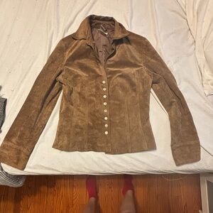 Vintage Leather Jacket 100% Leather Retro 90s Women’s Leather Jacket Brown